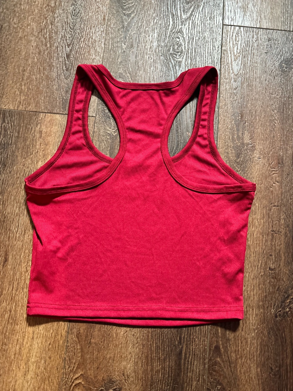 Y2K Women’s Red 'Diva' Rhinestone Racerback Ribbed Tank Top - Size Large - Picture 4 of 4